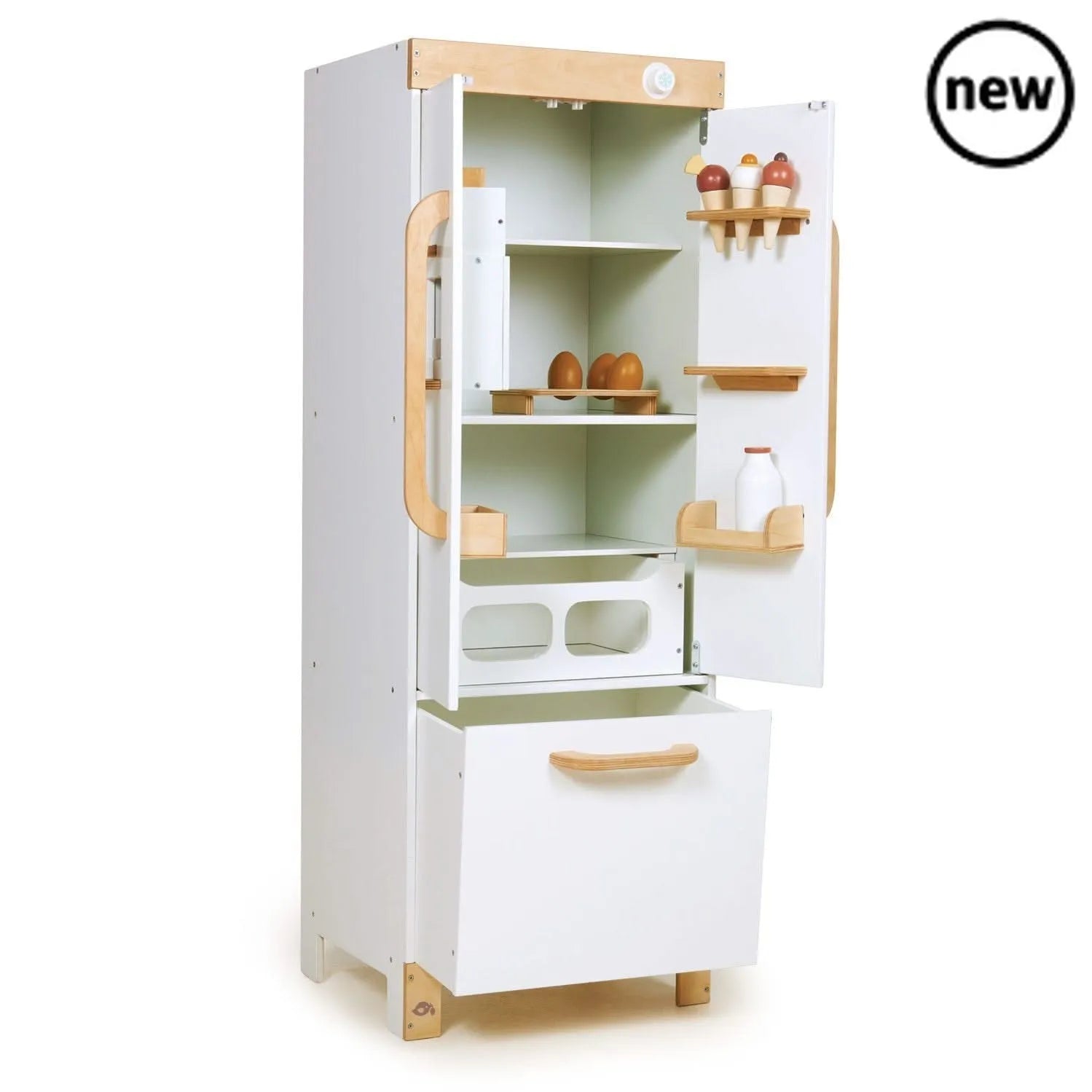 Tenderleaf Toys Wooden Refrigerator-Tenderleaf Toys Wooden Refrigerator