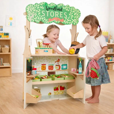 Tenderleaf Toys Wooden Woodland Store And Theatre-Tenderleaf Toys Wooden Woodland Store And Theatre