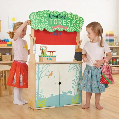 Tenderleaf Toys Wooden Woodland Store And Theatre-Tenderleaf Toys Wooden Woodland Store And Theatre