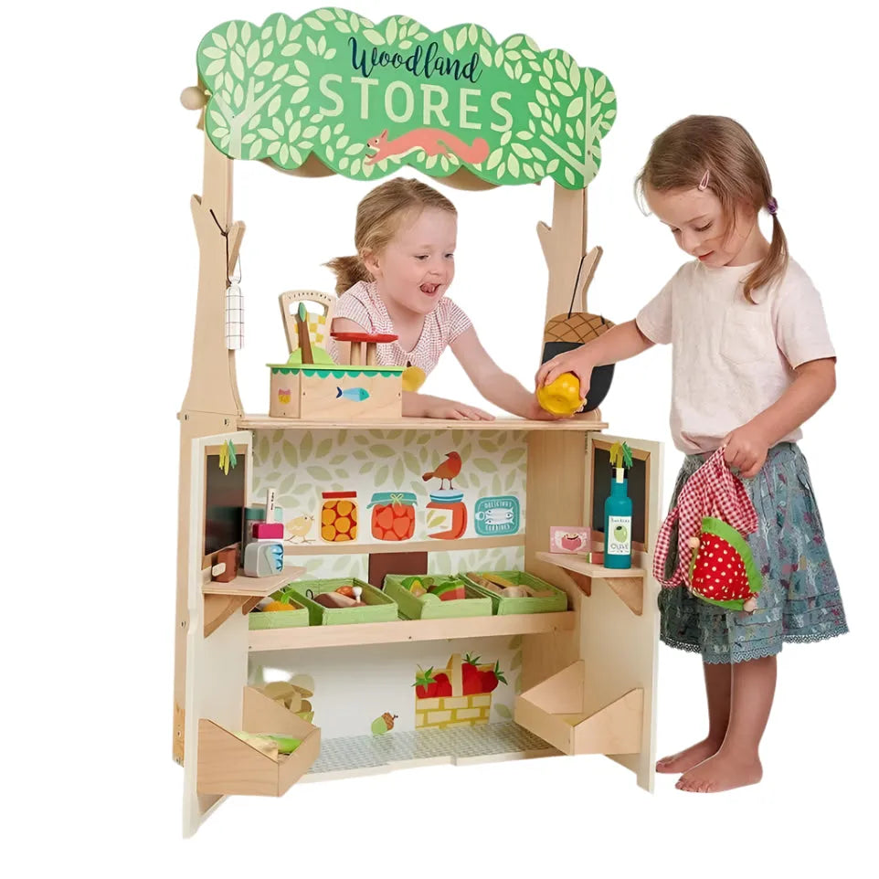 Tenderleaf Toys Wooden Woodland Store And Theatre-Tenderleaf Toys Wooden Woodland Store And Theatre