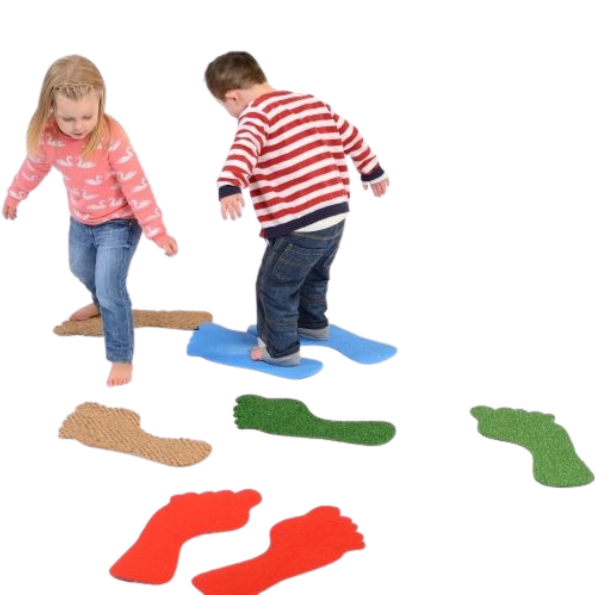 Textured Feet, Introducing our Textured Feet Set of 8, the perfect addition to your children's playtime! This set compromises of 4 pairs of feet cutouts, each designed with unique feels and textures to enhance sensory exploration.Made with high-quality materials, our textured play feet are ideal for stimulating your child's senses and promoting an interactive play experience. Whether it's jumping, hopping, or pretending to walk like different animals, these feet cutouts invite endless imaginative play possi