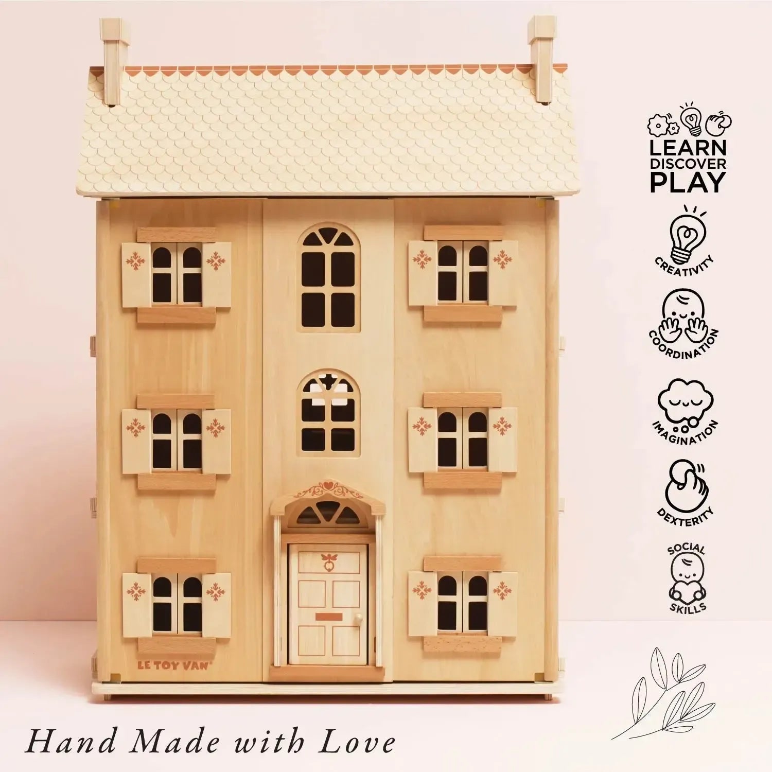 The Grand Natural Wood Dolls House-The Grand Natural Wood Dolls House