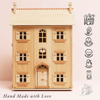 The Grand Natural Wood Dolls House-The Grand Natural Wood Dolls House