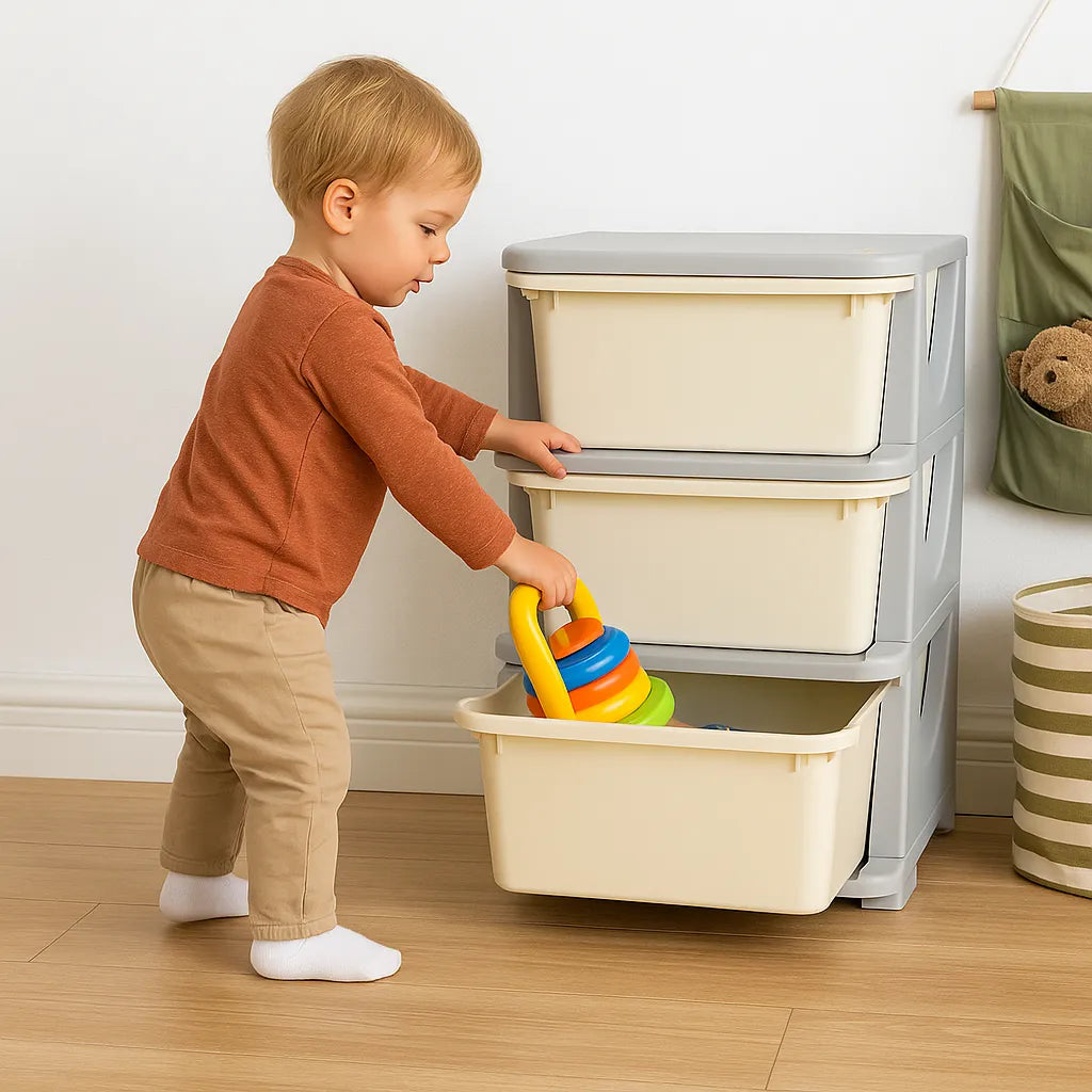 Three-Tier Kids Storage Boxes 3 Drawers-Three-Tier Kids Storage Boxes 3 Drawers