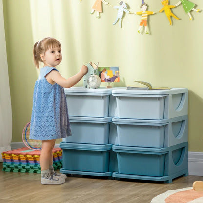 Three Tier Kids Storage Boxes 6 Drawers-Three Tier Kids Storage Boxes 6 Drawers