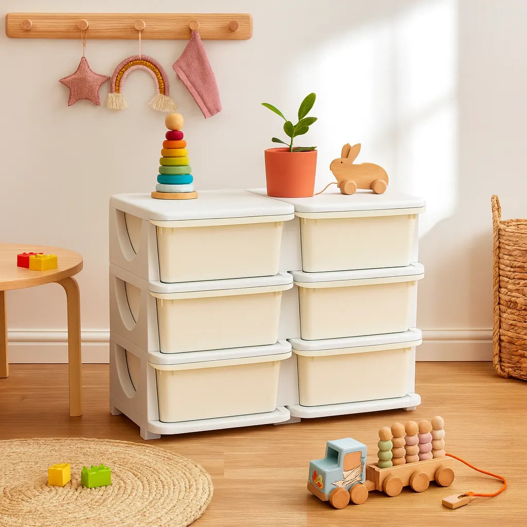 Three Tier Kids Storage Boxes 6 Drawers-Three Tier Kids Storage Boxes 6 Drawers