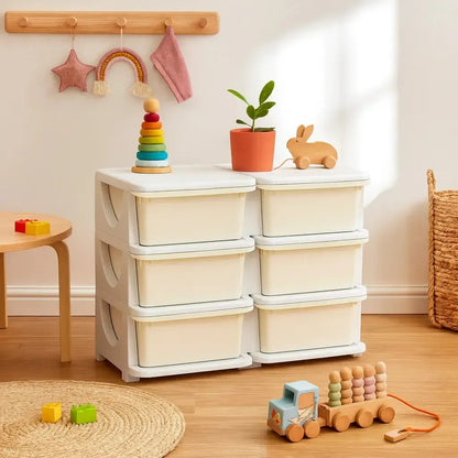 Three Tier Kids Storage Boxes 6 Drawers-Three Tier Kids Storage Boxes 6 Drawers