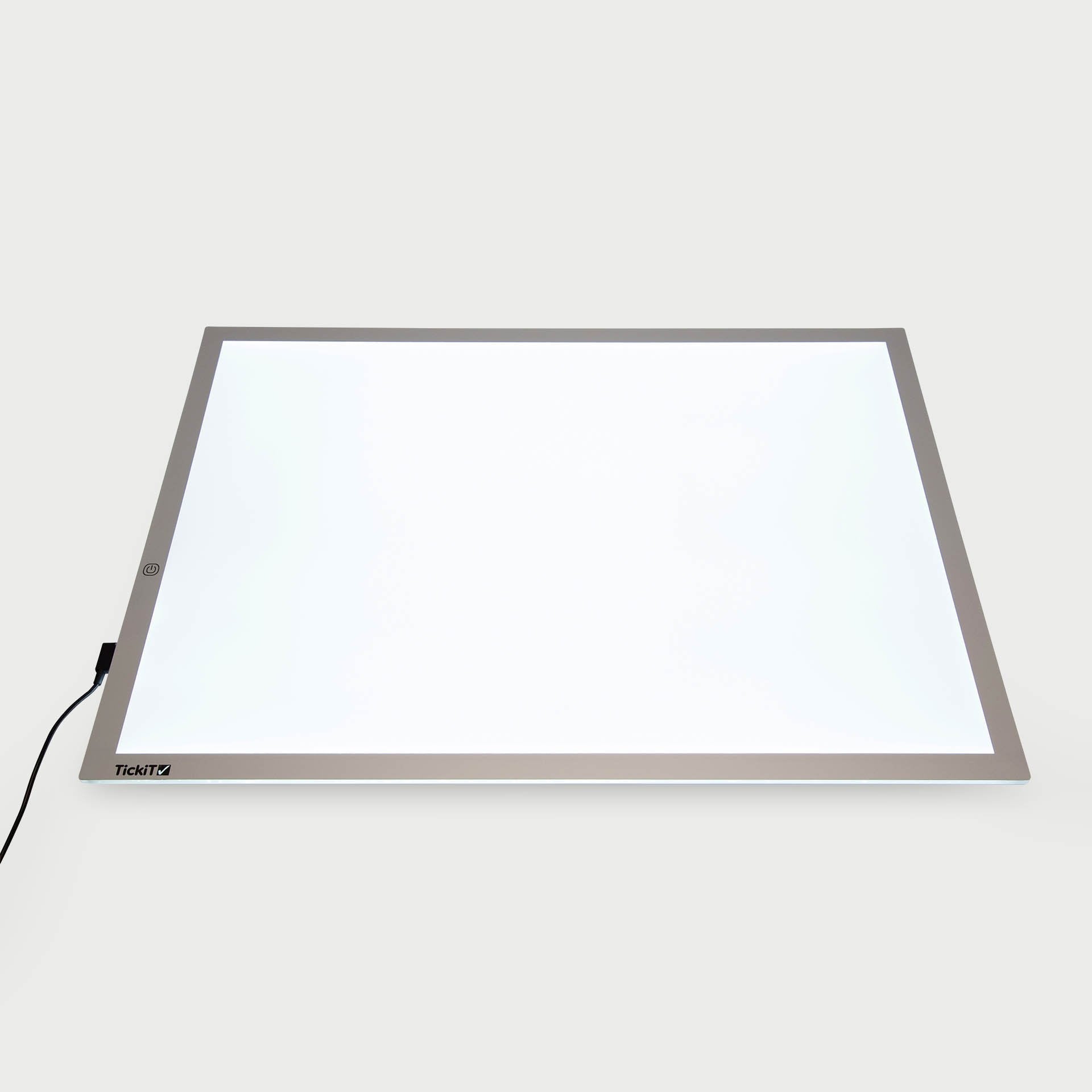 TickIT A3 Light Panel, Our TickIT A3 Light Panels are an essential and versatile cross-curricular resource. With a new anti-trip magnetic connector and 3 light level settings they provide a cool, clean, bright illuminated background and are ideal for the investigation of light, colour and shape, or for focused group work in a wide range of subjects. Slimline and with rounded edges, the panels are tough, portable and easy to wipe clean. Simple operation with a lock function to prevent them being turned off u
