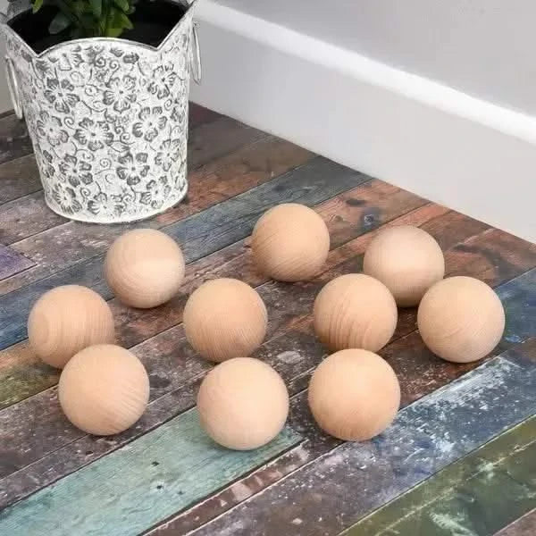 TickiT Beechwood Balls 50mm Pk10-TickiT Beechwood Balls 50mm Pk10
