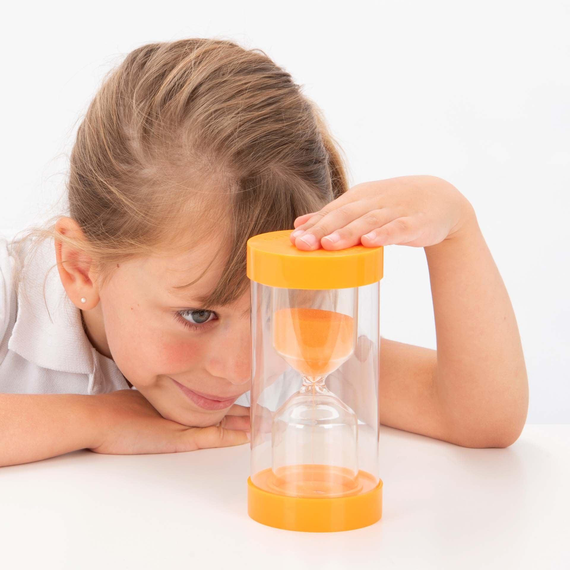 TickiT Colour Bright Sand Timer 10 Minute, Our new TickiT ColourBright Sand Timer 10 Minute timer is a robust sand timers offer the same traditional visual demonstration of the passing of time, but with a new rounded design including a shatterproof plastic barrier to protect the sleek modernised glass bulb inside. Easy to understand for young children, ideal for use in timed games or activities and for timing experiments in maths or science. The TickiT ColourBright Sand Timer 10 Minute is colour coded to ma