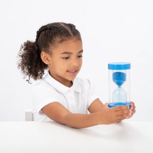 TickiT Colour Bright Sand Timer 5 Minute, Our new TickiT ColourBright Sand Timer 5 Minute timer is a robust sand timers offer the same traditional visual demonstration of the passing of time, but with a new rounded design including a shatterproof plastic barrier to protect the sleek modernised glass bulb inside. Easy to understand for young children, ideal for use in timed games or activities and for timing experiments in maths or science. The TickiT ColourBright Sand Timer 5 Minute is colour coded to match