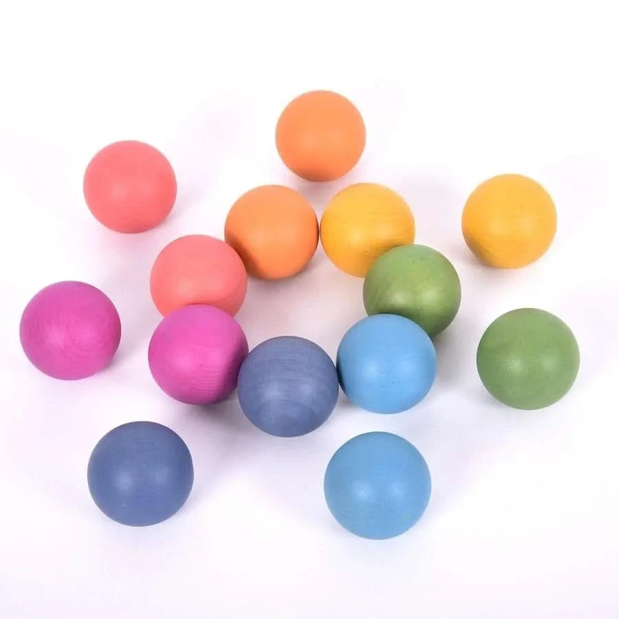 TickIt Rainbow Wooden Balls-TickIt Rainbow Wooden Balls