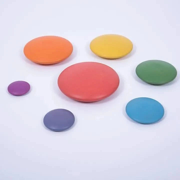 TickiT Rainbow Wooden Buttons-TickiT Rainbow Wooden Buttons