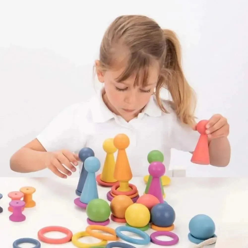 TickIt Rainbow Wooden Figures-TickIt Rainbow Wooden Figures