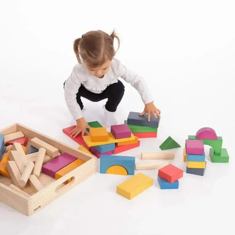TickiT Rainbow Wooden Jumbo Block Set-TickiT Rainbow Wooden Jumbo Block Set