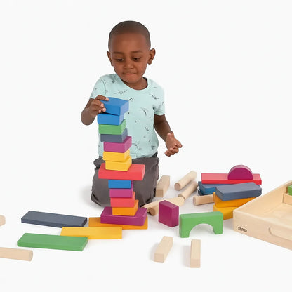 TickiT Rainbow Wooden Jumbo Block Set-TickiT Rainbow Wooden Jumbo Block Set