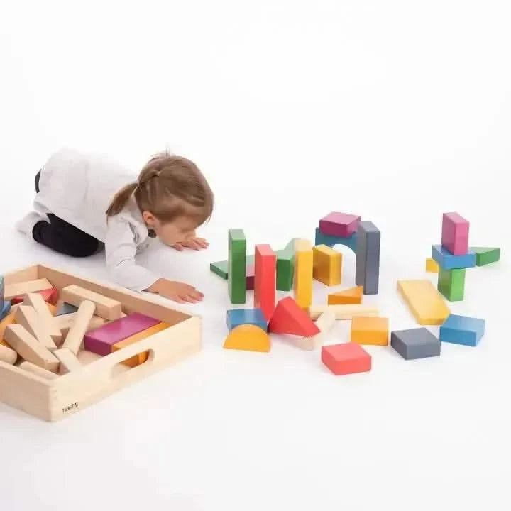 TickiT Rainbow Wooden Jumbo Block Set-TickiT Rainbow Wooden Jumbo Block Set