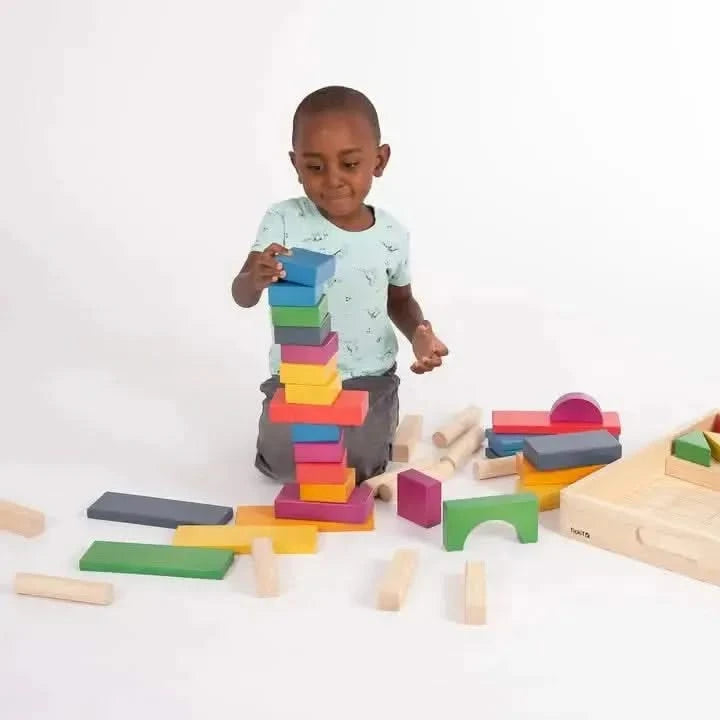 TickiT Rainbow Wooden Jumbo Block Set-TickiT Rainbow Wooden Jumbo Block Set