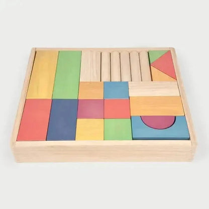 TickiT Rainbow Wooden Jumbo Block Set-TickiT Rainbow Wooden Jumbo Block Set