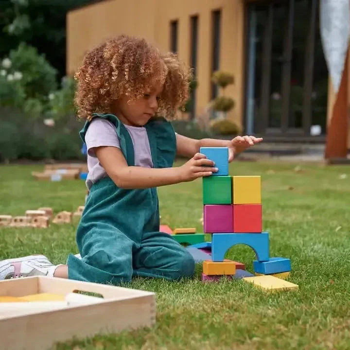 TickiT Rainbow Wooden Jumbo Block Set-TickiT Rainbow Wooden Jumbo Block Set