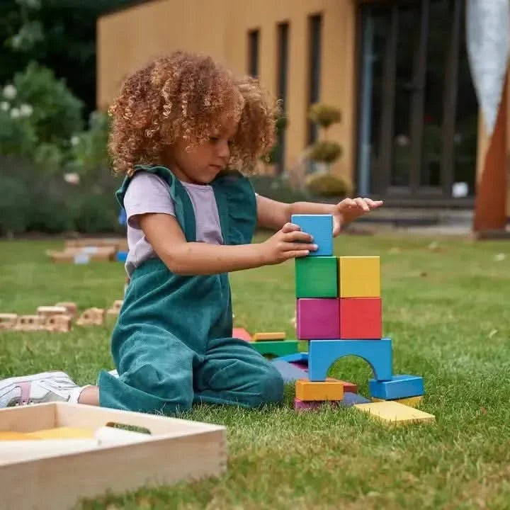 TickiT Rainbow Wooden Jumbo Block Set-TickiT Rainbow Wooden Jumbo Block Set