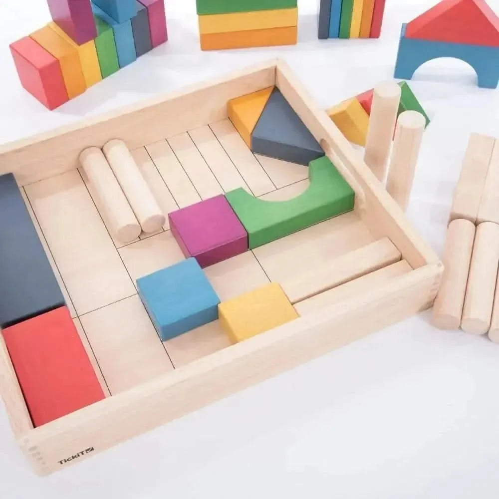 TickiT Rainbow Wooden Jumbo Block Set-TickiT Rainbow Wooden Jumbo Block Set