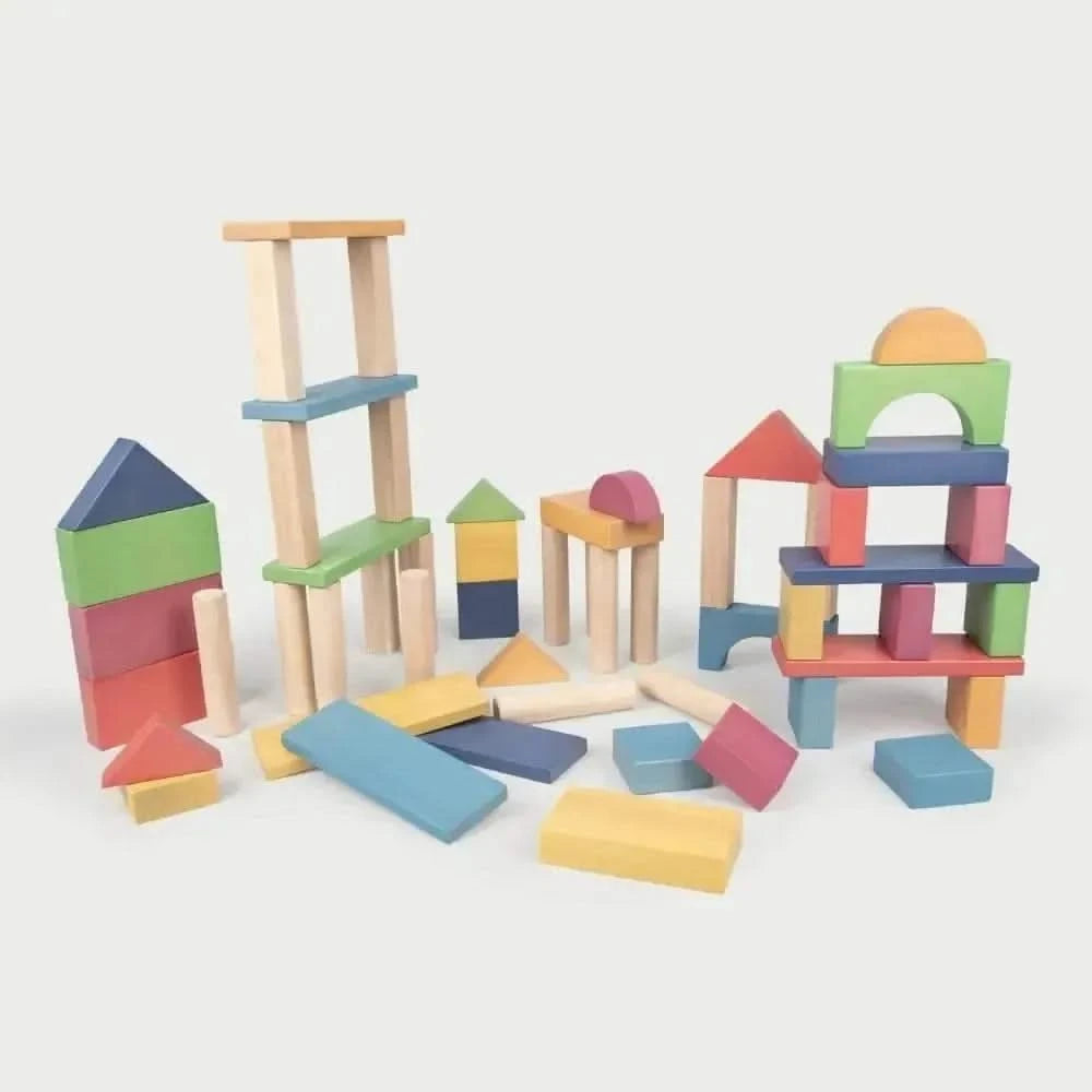 TickiT Rainbow Wooden Jumbo Block Set-TickiT Rainbow Wooden Jumbo Block Set