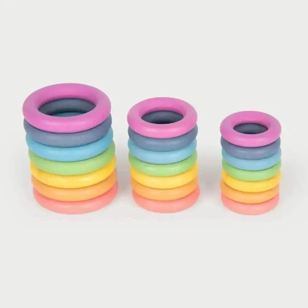 TickIt Rainbow Wooden Rings-TickIt Rainbow Wooden Rings