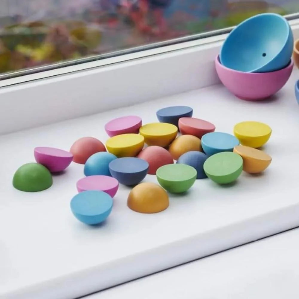 TickiT Rainbow Wooden Semispheres-TickiT Rainbow Wooden Semispheres