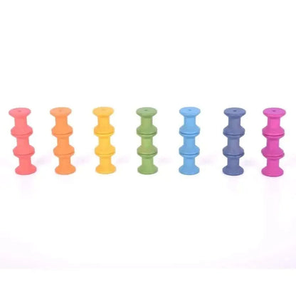 TickiT Rainbow Wooden Spools-TickiT Rainbow Wooden Spools