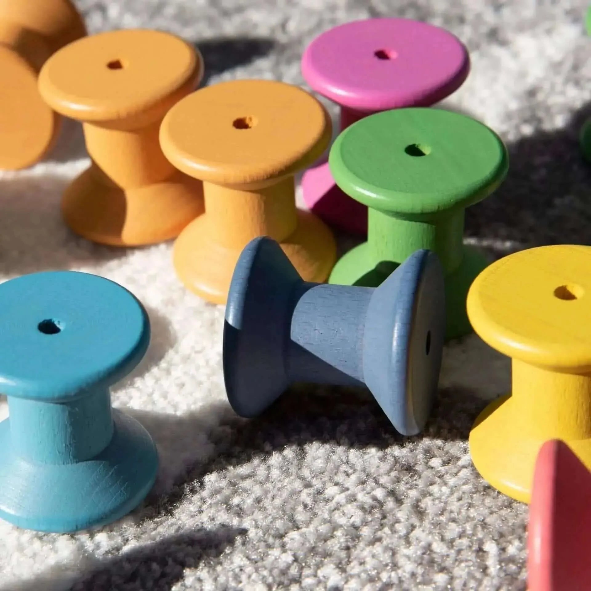 TickiT Rainbow Wooden Spools-TickiT Rainbow Wooden Spools