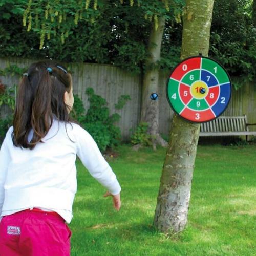 TickiT Target Maths game, Make maths fun with our interactive TickiT® Target Maths game. The three large target boards show numbers from 10 to 100, from 0 to 10 and from 0 to 20 and have loops for easy hanging. Using hook and loop fastening, the balls stick to the target balls making this a fun and engaging way for children to learn addition, subtraction and division. Shout out a sum for your child to work out and let them aim for the correct answer on the target board - their competitive side will take ove