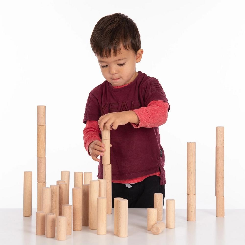 TickiT Wooden Architect Columns, Our TickiT® Wooden Architect Columns are made from beautiful smooth solid beechwood with a natural woodgrain finish. The column heights have been carefully designed so level balancing can be achieved with all shapes from the Architect range. The TickiT Wooden Architect Columns set will allow your child to unlock their creativity and innovation in construction play when used with our Natural Architect Panels and Rainbow Architect shapes. Learning through play, the TickiT Wood