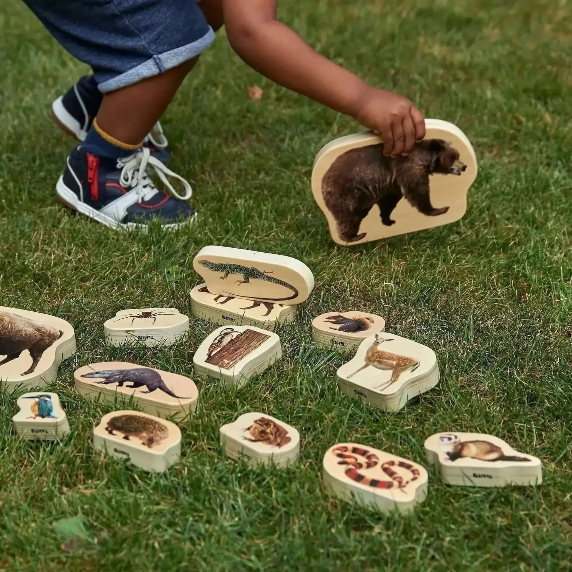 TickiT Wooden Forest Animal Blocks Set of 30-TickiT Wooden Forest Animal Blocks Set of 30