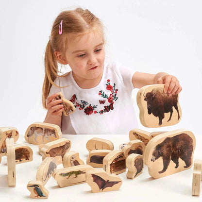TickiT Wooden Forest Animal Blocks Set of 30-TickiT Wooden Forest Animal Blocks Set of 30