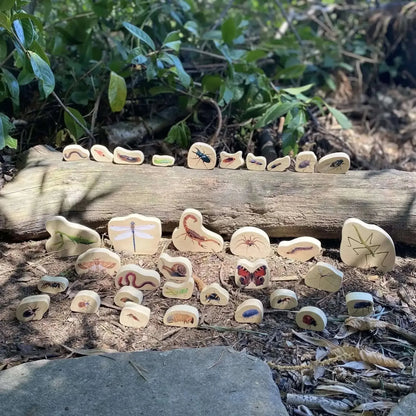 TickiT Wooden Minibeast Blocks Set of 33-TickiT Wooden Minibeast Blocks Set of 33