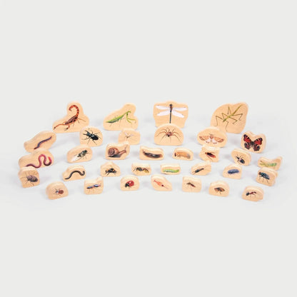 TickiT Wooden Minibeast Blocks Set of 33-TickiT Wooden Minibeast Blocks Set of 33