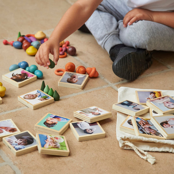 TickiT® My Emotions Wooden Tiles, Our TickiT® My Emotions Wooden Tiles are a great starting point for discussing with your child different emotions and feelings, and how we express them. The smooth square wooden tiles are ideal for small hands, making them tactile and easy to grip, rotate and examine. Each tile has a high resolution colour photograph on one side so your child can clearly identify facial expressions that show a range of emotions such as happy, excited, scared and angry. The tiles can be used