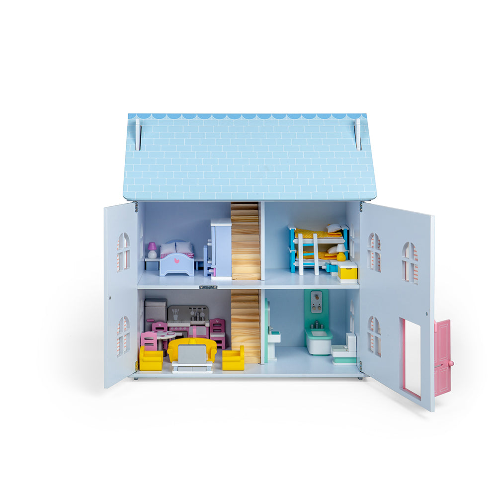 Tidlo Wooden Dolls House Bundle, Aspiring interior designers can kit out their dollhouse however they want with our exclusive Tidlo Wooden Dolls House Bundle. Enjoy hours of pretend play with the included Ivy House, Bedroom, Bathroom, Children’s Bedroom, Kitchen, and Living Room. Made from high-quality, responsibly sourced materials, each pretend play toy in this dollhouse set is designed for little hands to play with. Wooden dolls houses are a great way to encourage creative and imaginative play sessions a