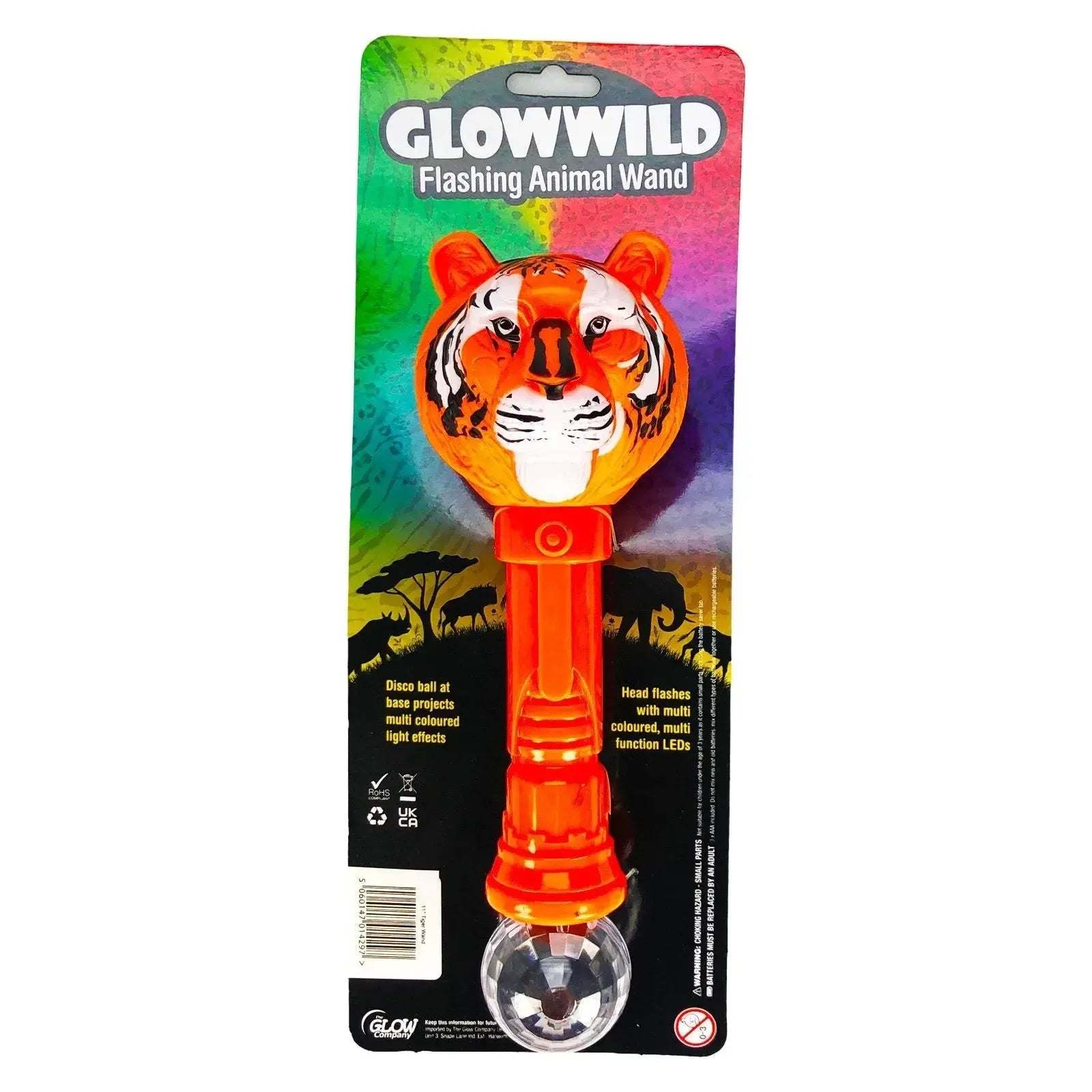 Tiger Mega Light Up Animal Wand 11"-Tiger Mega Light Up Animal Wand 11"