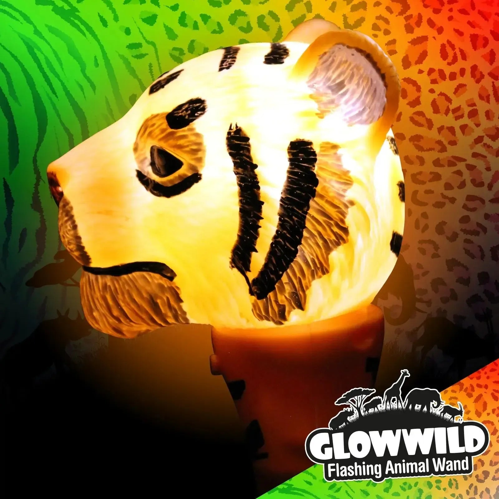Tiger Mini Light Up Animal Wand 7"-Tiger Mini Light Up Animal Wand 7"