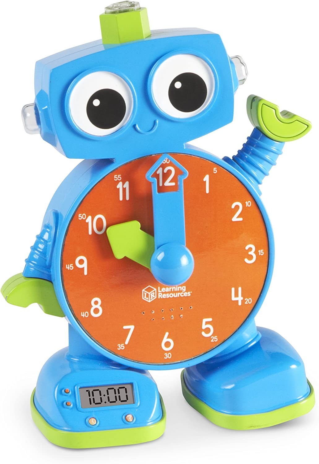 Tock the Learning Clock, Master early time skills with Tock the Learning Clock, this is a stylish and cute way to learn the time. Tock the Learning Clock helps children to learn how to tell the time in a fun and engaging way. Turn the clock hands and Tock the Learning Clock will announce the time like magic. Using Tock the Learning Clock c hildren can learn how to read both digital and analogue clocks Has two learning modes: Quiz Mode – Press the question mark to answer three time questions Music Mode – Pre