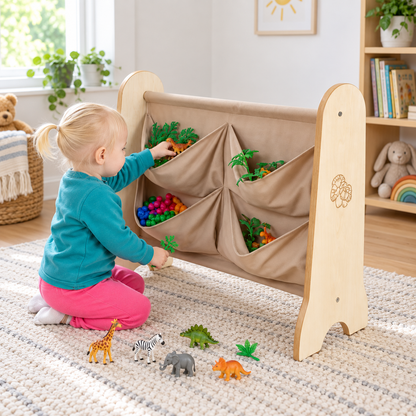 Toddler Easy Access Pocket Storage in a bright early years classroom