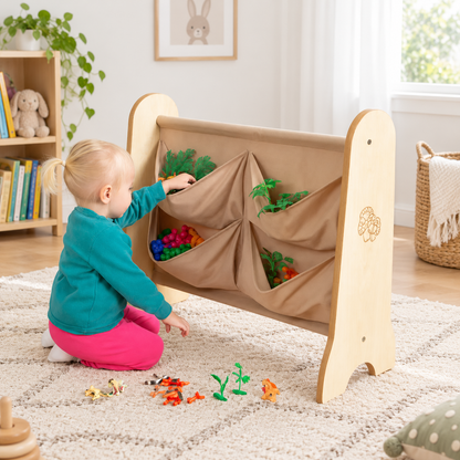 Toddler Easy Access Pocket Storage in a bright early years classroom
