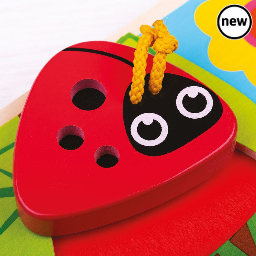Touch and Feel Bugs, Feel the slimy slug and the furry bee... These are just two of the exciting textures to explore on this delightful Touch and Feel Bug Puzzle. The bugs that are illustrated in this colourful wildlife scene are a ladybird, bee, frog and slug. The Tidlo Touch and Feel Puzzles are a diverse range of sensory puzzle boards great for early development. Remove the four wooden puzzle pieces to reveal different, appropriately textured materials underneath the animals. A great way to stimulate the
