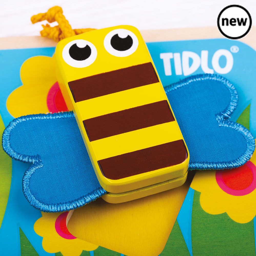 Touch and Feel Bugs, Feel the slimy slug and the furry bee... These are just two of the exciting textures to explore on this delightful Touch and Feel Bug Puzzle. The bugs that are illustrated in this colourful wildlife scene are a ladybird, bee, frog and slug. The Tidlo Touch and Feel Puzzles are a diverse range of sensory puzzle boards great for early development. Remove the four wooden puzzle pieces to reveal different, appropriately textured materials underneath the animals. A great way to stimulate the