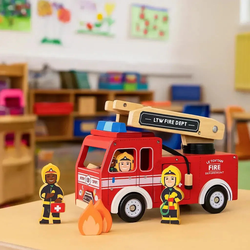Toy Fire Engine & Characters-Toy Fire Engine & Characters