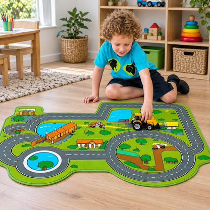 Tractor Farm Playmat in use with children — natural early years lifestyle image 1