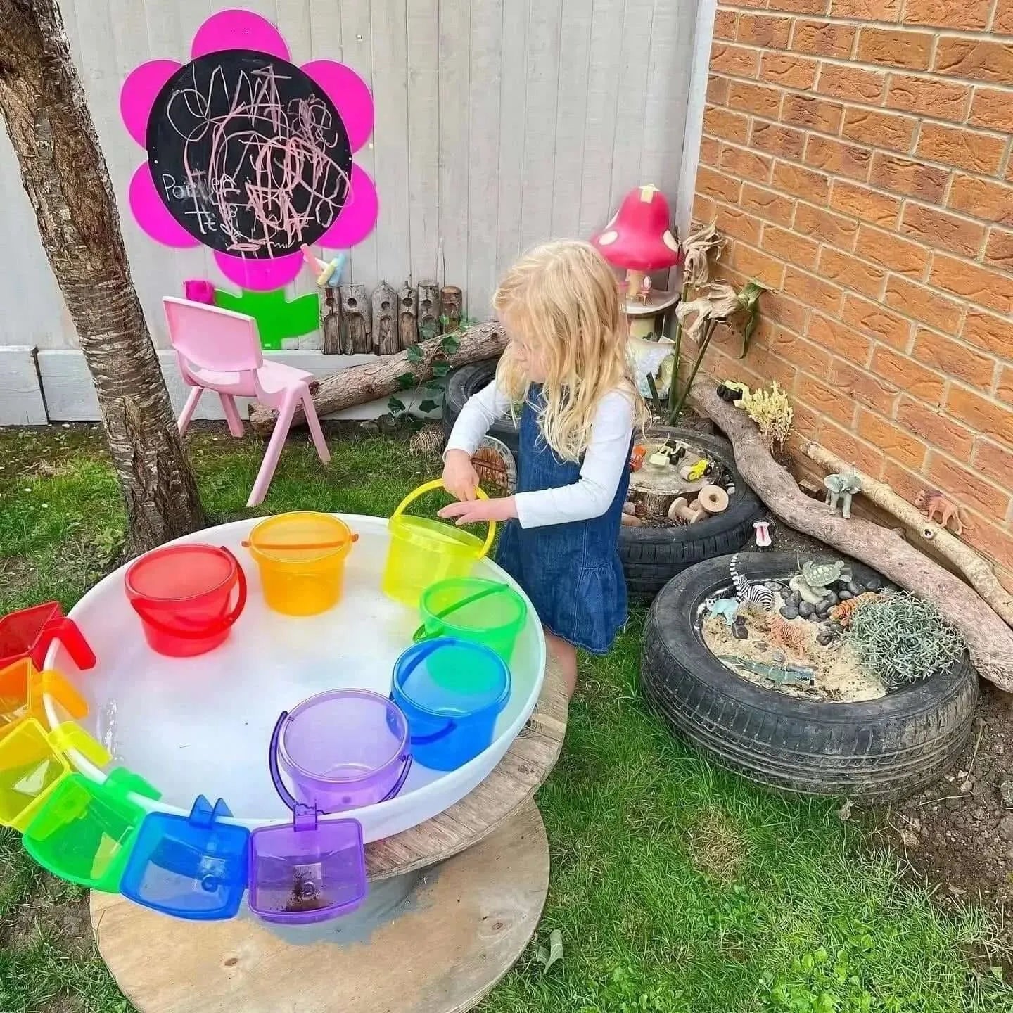 Translucent Colour Bucket Set 6 Pack-Translucent Colour Bucket Set 6 Pack