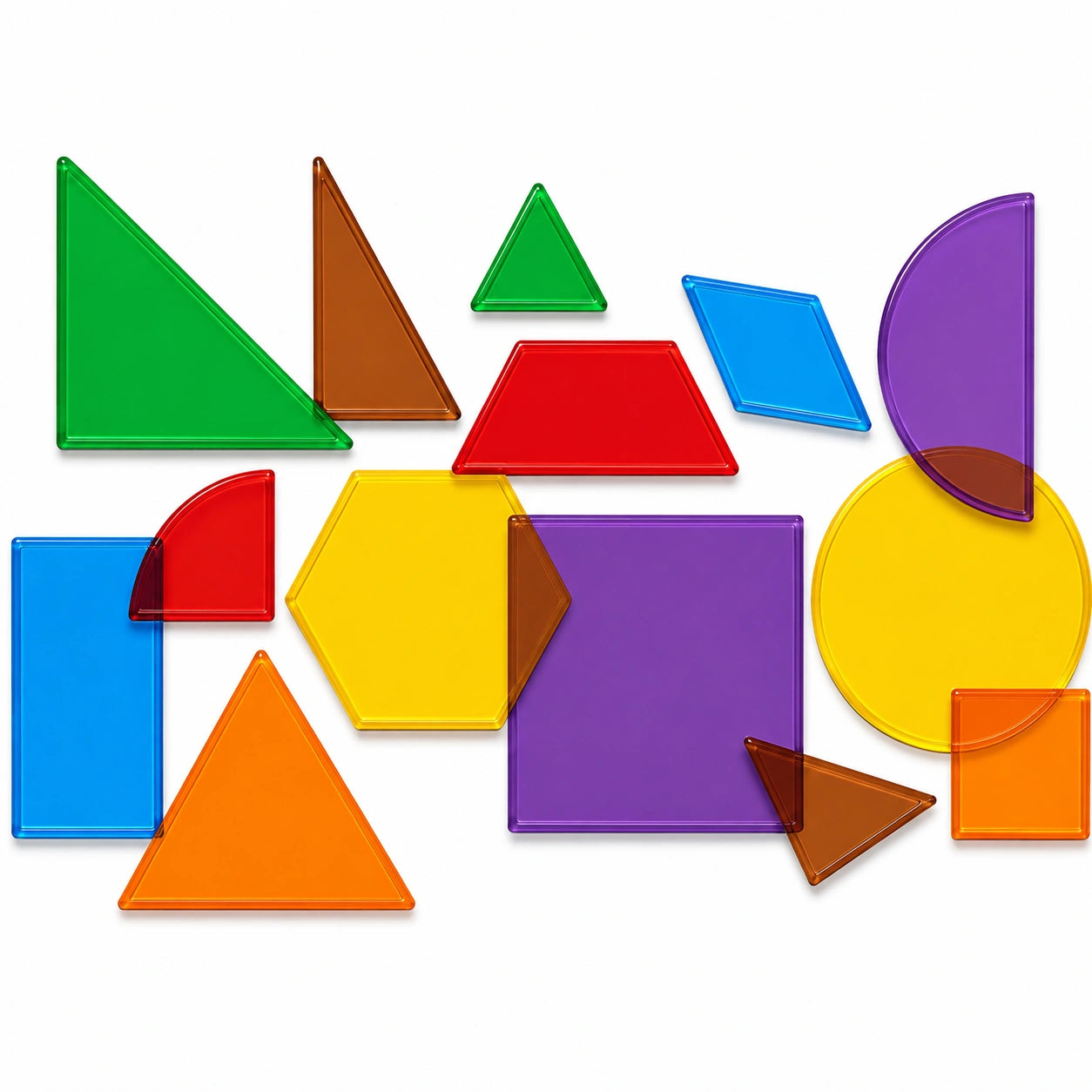 Translucent Geometric Shapes Set of 408-Translucent Geometric Shapes Set of 408